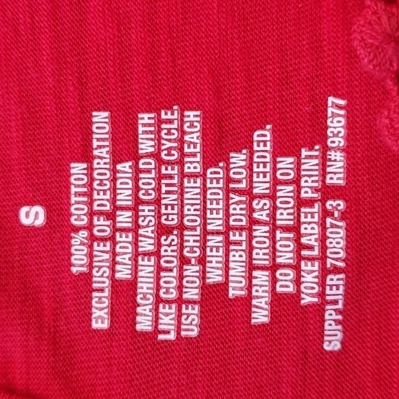 St. John's Bay red Women's top Lovely enbroidery at the top in blue/white Size S - Picture 8 of 9